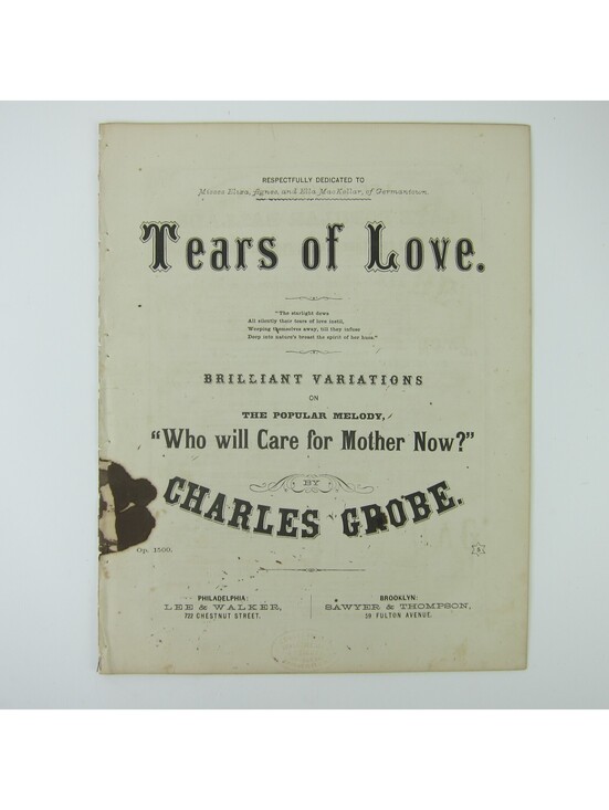 Other - Sheet Music Civil War Tears of Love Charles Grobe Lee & Walker Antique 1863